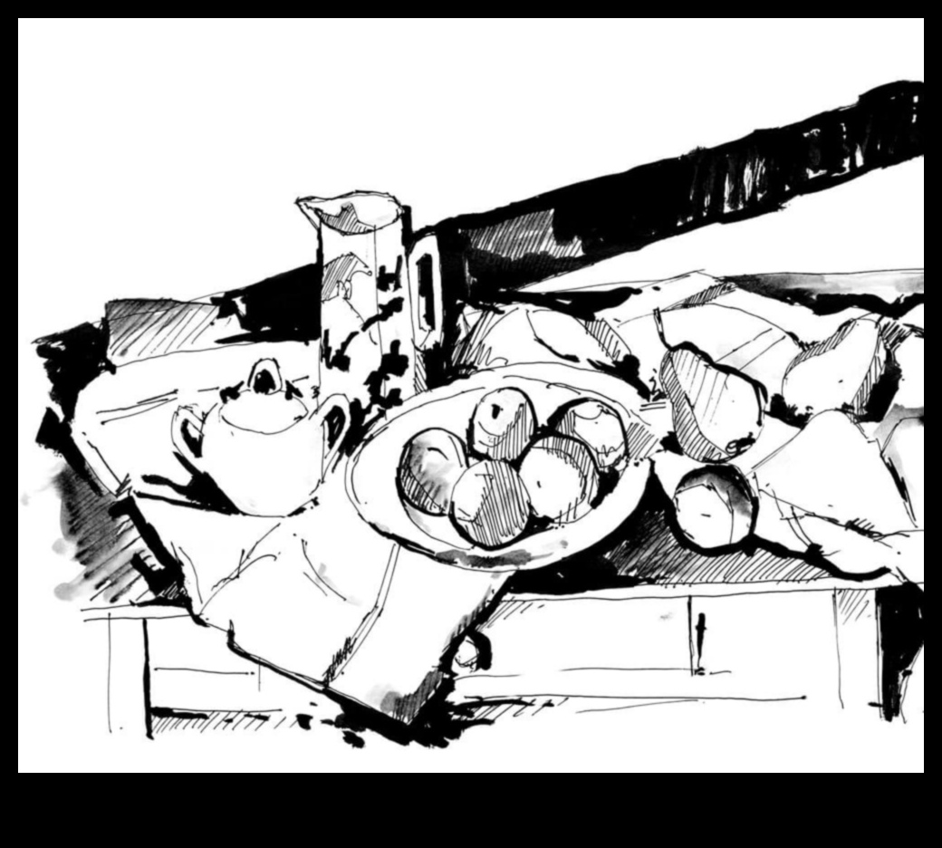 Στιγμές παγωμένη νεκρή φύση σε μελάνι και στυλό 3 Moments Frozen: Still Life in Ink and Pen