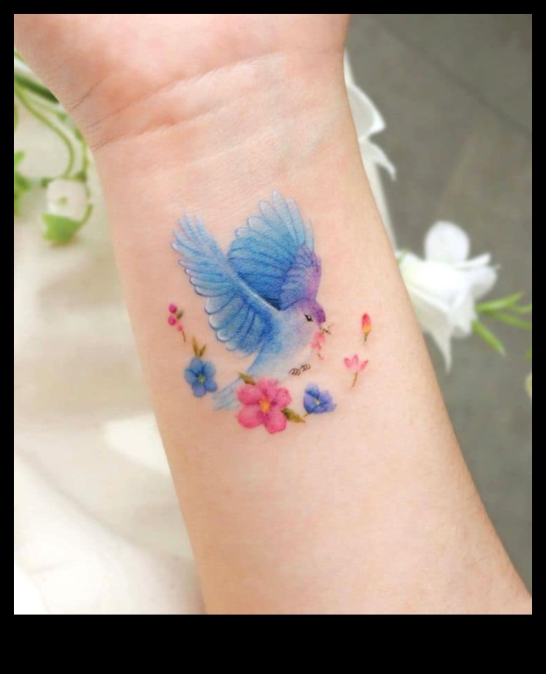 Brushed Elegance: Artistry in Vibrant Watercolor Tattoos