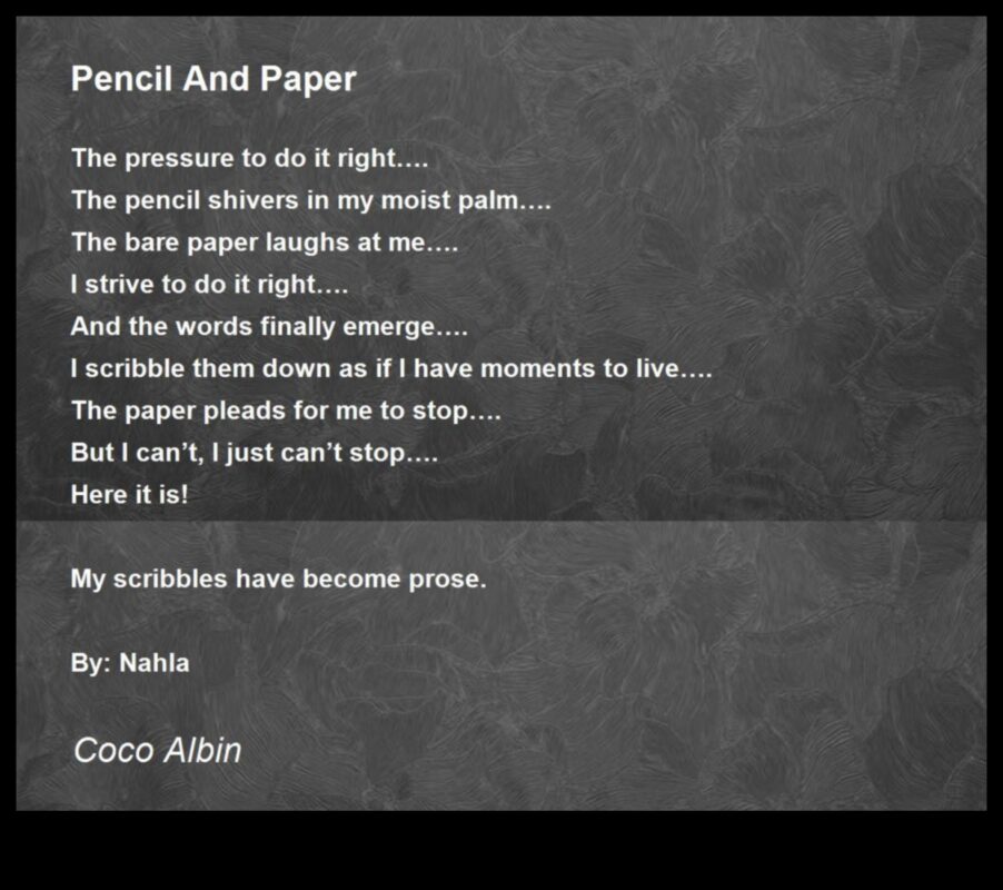 Ποίηση με μολύβι και χαρτί: Εκφράζοντας το συναίσθημα μέσω του γραφίτη